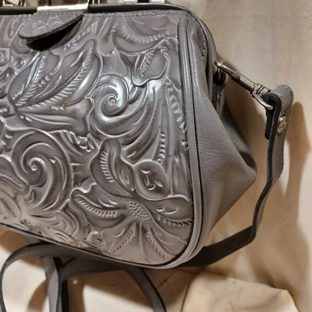 Patricia Nash All Leather Satchel Or Shoulder Bag - Picture 3 of 10